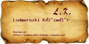 Ludmerszki Kázmér névjegykártya